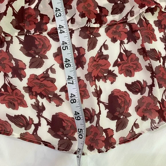 Betsey Johnson Dark Floral/Rose Chiffon Romantic Wrap Midi Dress SZ 8 - Picture 9 of 9